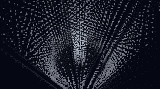 Seamless 4K VJ loop of a glowing grey data cubes pulsing with data-driven displacement and cinematic depth. Ideal for technology backgrounds, data visualization, projection mapping and motion graphics