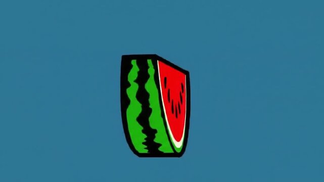 Cartoon watermelon slice illustration.