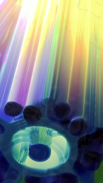 Centrioles in Cytoplasm of Human Cell - simulation - Vertical