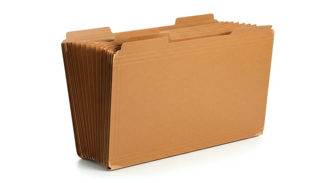 Stack of manila folders used for organizing documents and files in an office setting.