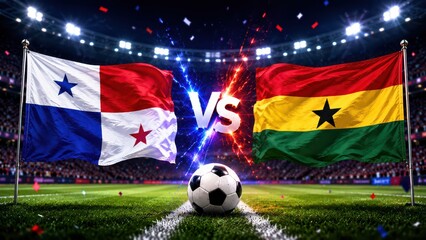 Fototapeta premium Panama vs ghana thrilling soccer match international stadium digital media competitive sports environment action shot global rivalry , 2026