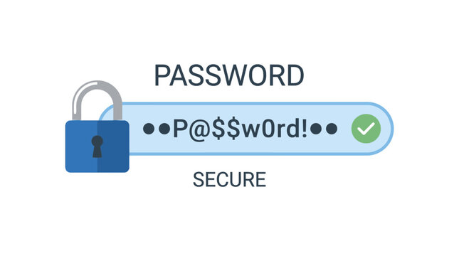 Secure password entry with lock icon on screen
