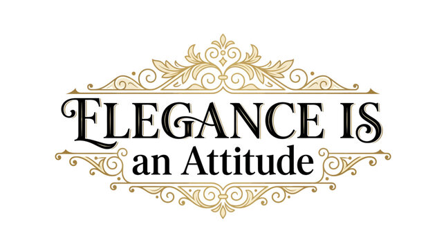 Elegance Is An Attitude elegant vintage typography design.