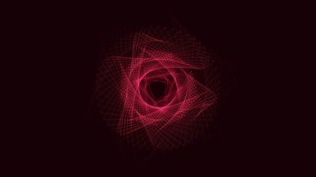 4K UHD seamless loop of a glowing red enneagram sacred geometry pattern breathing in radial symmetry and slow mathematical perfection. Ideal hypnotic background for meditation, yoga studios, sound