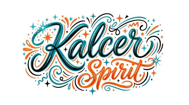 Kalcer Spirit colorful hand drawn typography lettering design.
