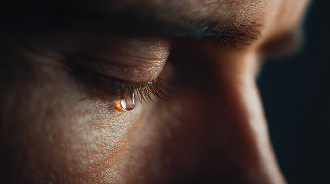 Eye close tear drop prayer emotion skin macro portrait face sorrow sadness