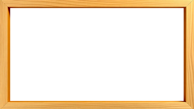 Marco de madera de pino claro minimalista con textura de grano natural, elegante y simple maqueta de marco de fotos horizontal, fondo PNG transparente