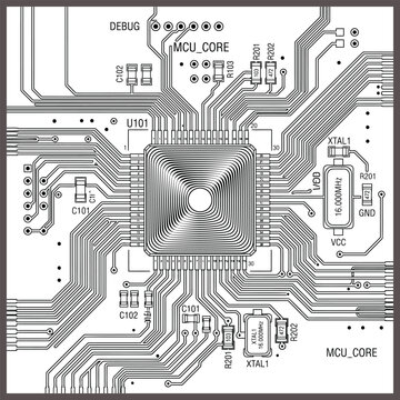 MCU Microcontroller Circuit Board Schematic Design
