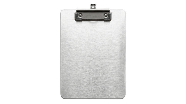 A silver clipboard with a metal clip on transparent background hantavirus pulmonary syndrome, hps