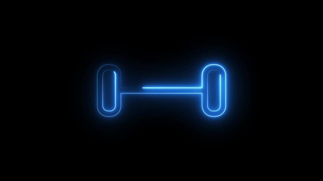 Neon healthcare Dumble icon animation background.
