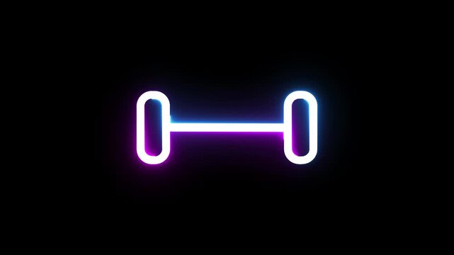 Neon healthcare Dumble icon animation background.