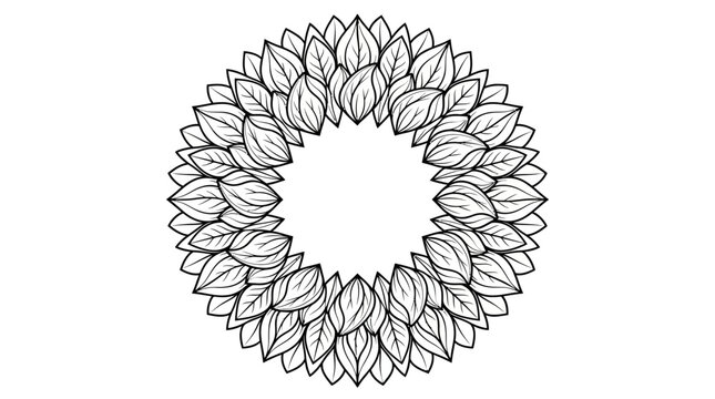 A circular floral wreath design pattern.