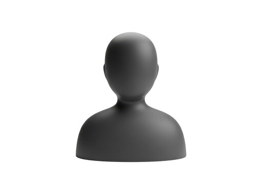 3d render of a generic human avatar bust isolated on transparent background
