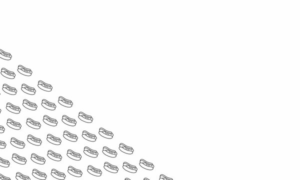 Doodle Hotdog seamless pattern.  Seamless pattern of hotdog Handdraw. illustration background Hotdog food pattern background