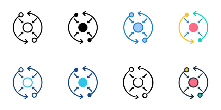 Inertia icons set multiple style collection. Editable stroke 
