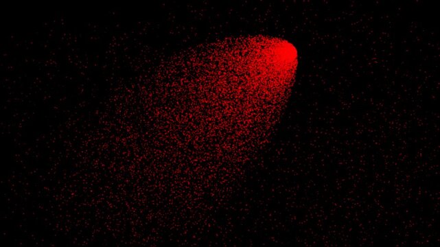 Bright red star glowing in dark space