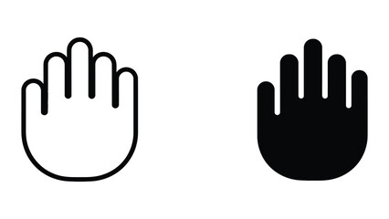 Fototapeta premium Hand icon set in outline and solid glyph style vector