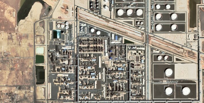 Ruwais Industrial City Satellite Image, Abu Dhabi UAE