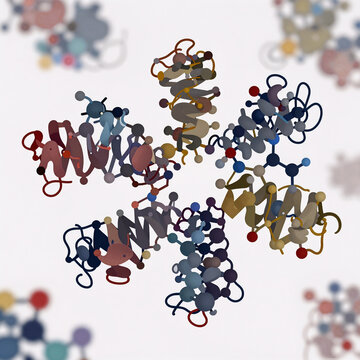 Flat Design Brain Unit. 3D Rendering Of Antibodies Causing Brain Damage In Autoimmune Diseases Like Lupus And Neuromyelitis Optica