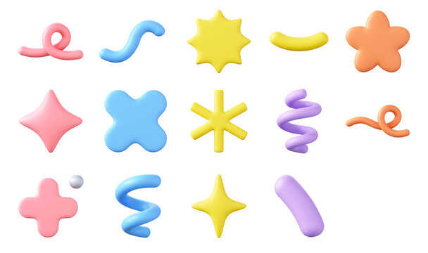 3d 컨페티 요소 모음