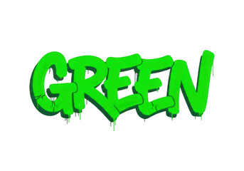 Fototapeta premium Green graffiti word isolated on transparent background