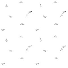 Obraz premium paper airplane doodle on a white background perfect for Wrapping Paper and design fabric or tectile 