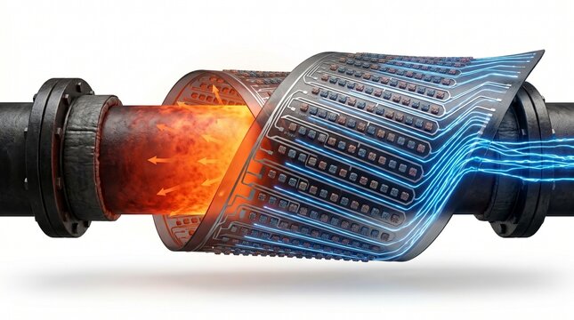 3D Visualization of Flexible Thin-Film Thermoelectric Generator Harvesting Waste Heat