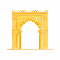 Fototapeta premium Golden Islamic Archway Illustration