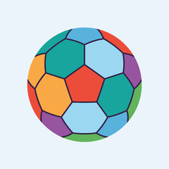 Fototapeta premium A colorful soccer ball illustration on a light background