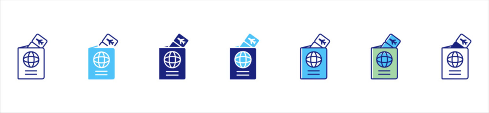 Passport Combined with Boarding Pass Icon Representing Essential Travel Documents for Airport Check In Immigration and Air Travel Preparation Process
