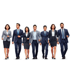 Obraz premium Diverse Team of Business Professionals Walking Forward Confidently.