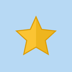 Obraz premium A simple golden star icon centered on a light blue background