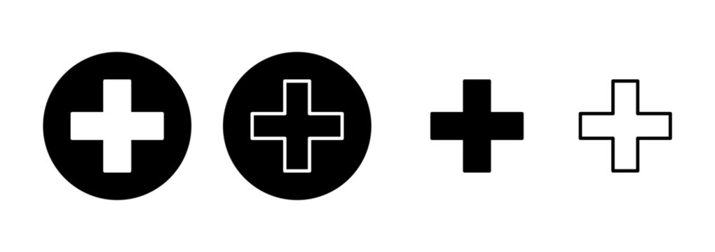 Plus icon logo design. Add plus sign and symbol