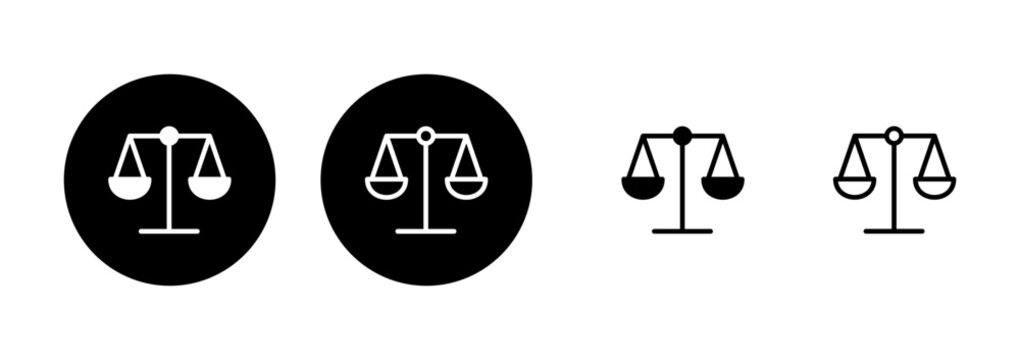 Scales icon logo design. Law scale icon. Justice sign and symbol
