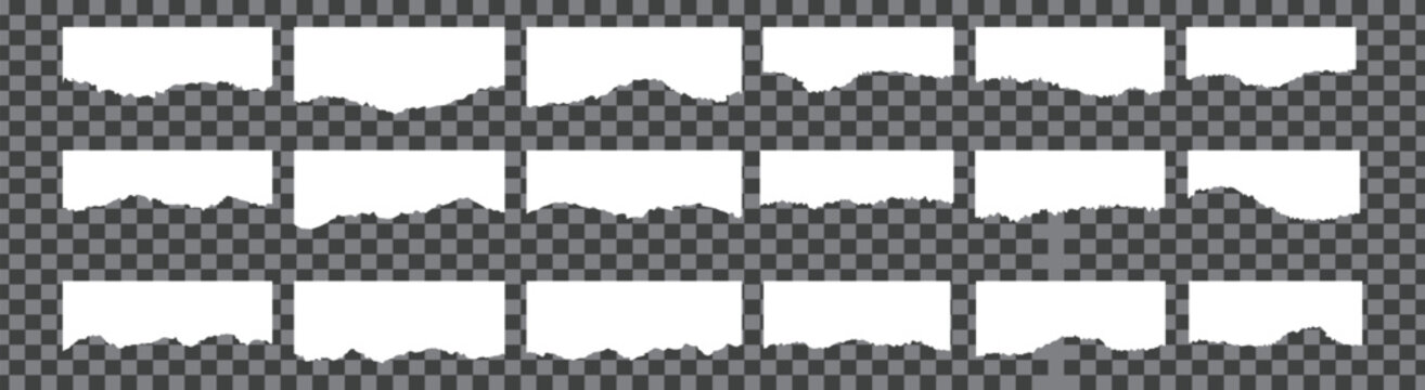 Simple Torn paper vector collection. Tron page edges. Vector Illustration.	