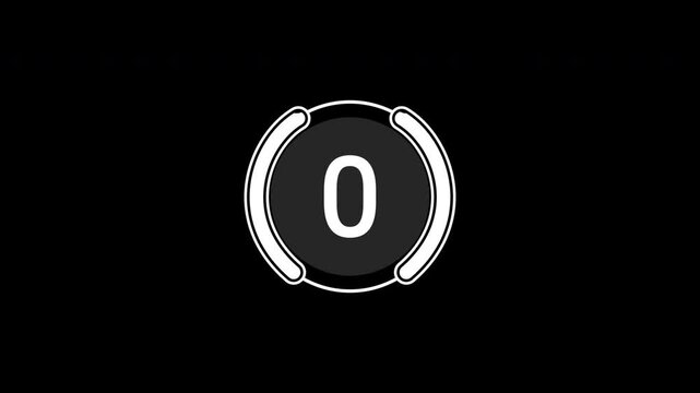 Dynamic 5 Second Countdown Timer with Fluid Circle Bar Wipe on Black Screen