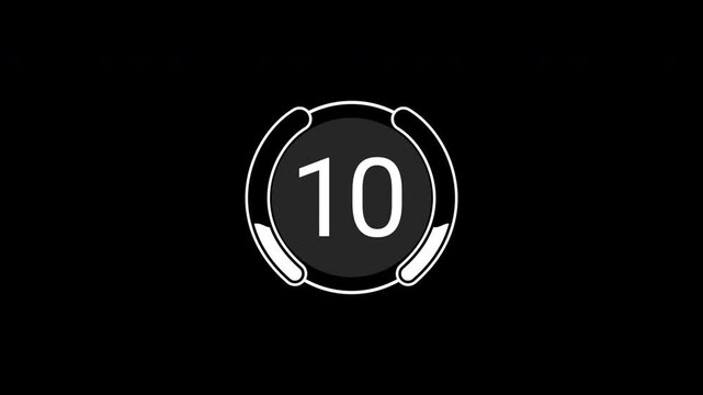 15 Second Digital Countdown Timer with Fluid Bar Wipe Circle Element