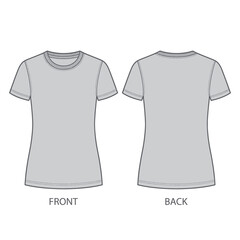 Naklejka premium Blank Grey T-Shirt Mockup: Front and Back View