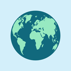 Obraz premium A simple flat illustration of a stylized planet earth icon