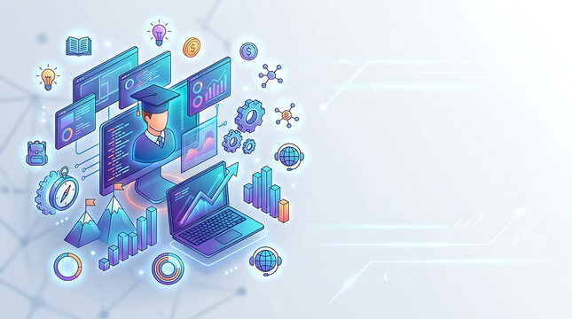 Digital online education platform with student graduate and analytics