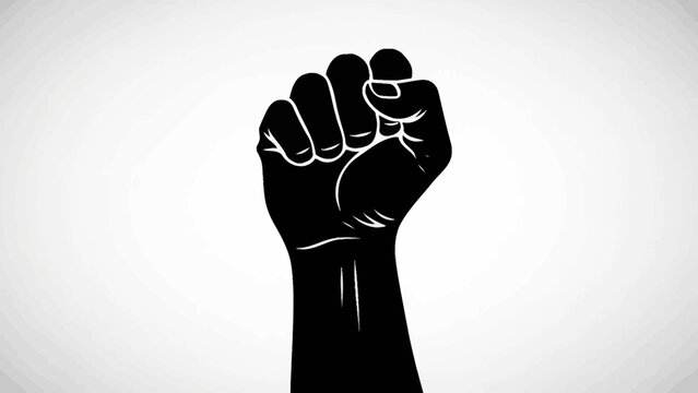 Black raised fist of protest.