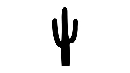 Obraz premium Black silhouette of a cactus plant 1.