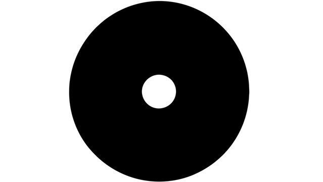 Black Vinyl Record Closeup View.