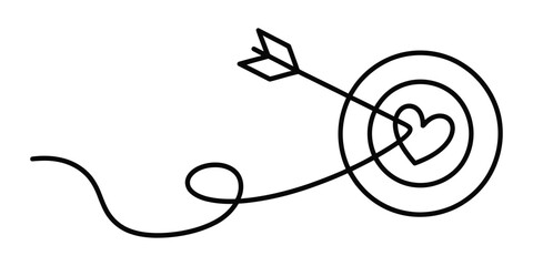 Arrow hitting heart center in a target icon © JoyChandra