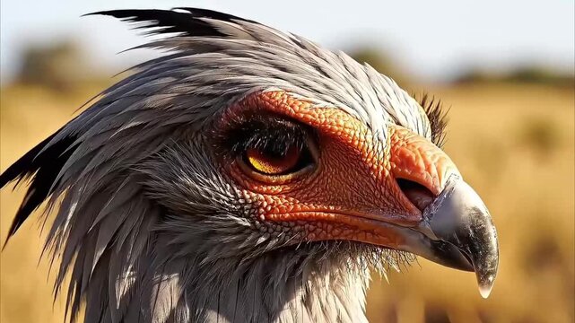 A close-up portrait of a wild vulture and a majestic eagle reveals their sharp beaks, intense eyes, and powerful predator features in the heart of nature