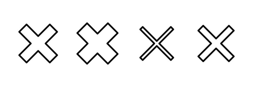 Close icon symbol for apps and websites. Delete sign and symbol. cross sign