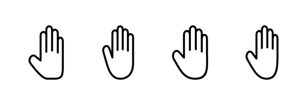 Hand icon symbol for apps and websites. hand sign and symbol. palm