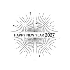 Naklejka premium Happy New Year Celebration Design Element.