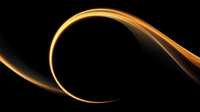 Elegant golden wave on a black background, evoking a sense of movement and grace.