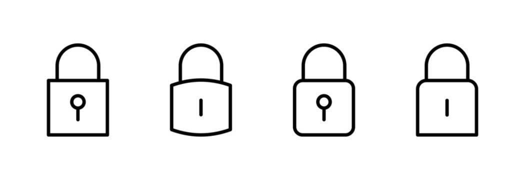 Lock icon symbol for apps and websites. Padlock sign and symbol. Encryption icon. Security symbol